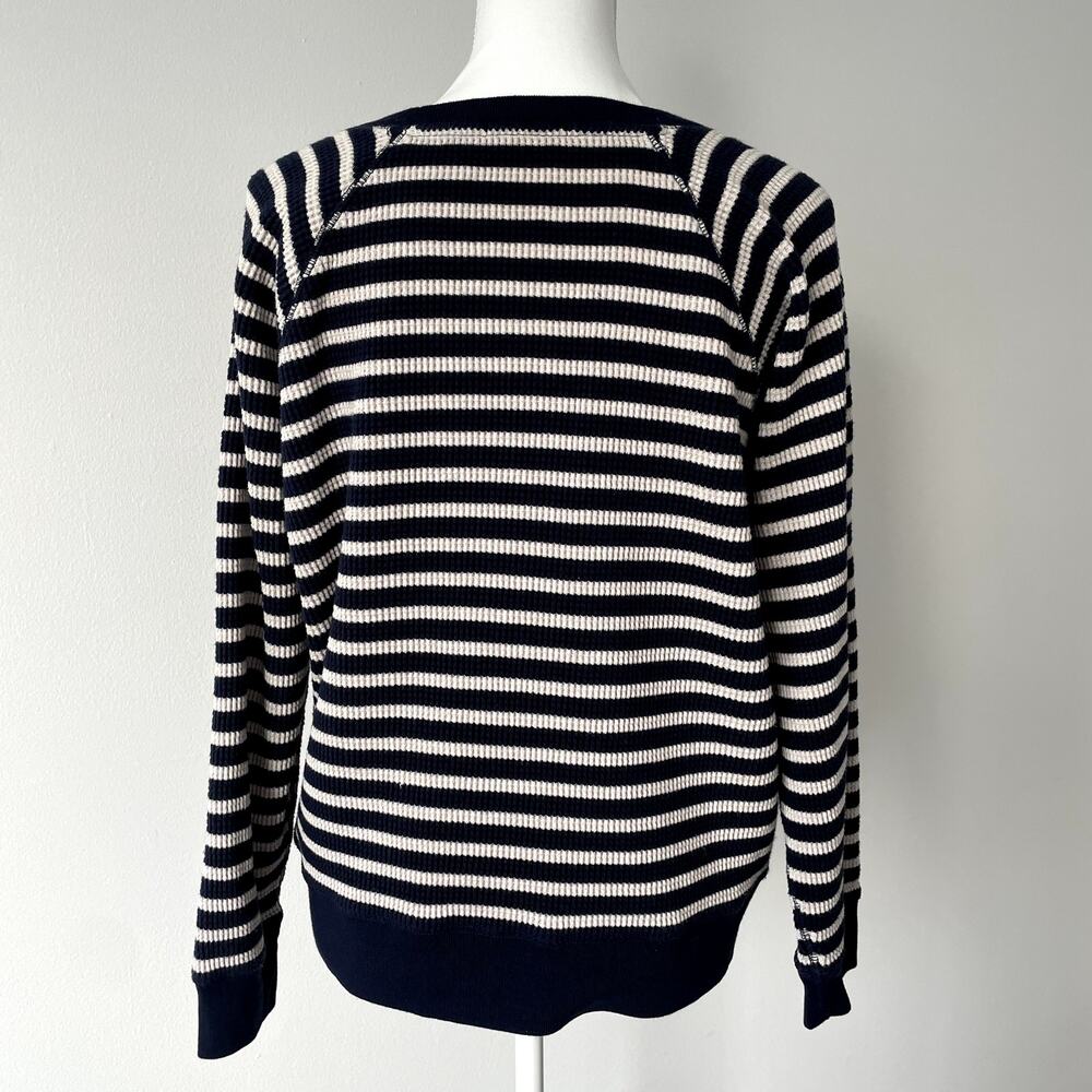J.Crew Waffle Striped Sweatshirt Size M - Picture 2 of 16